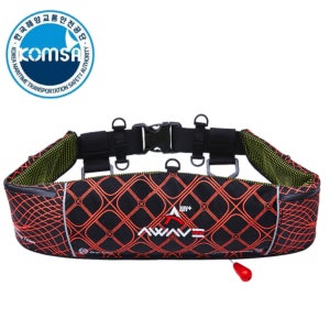 어웨이브 허리벨트형 자동팽창식 구명조끼-블랙(오렌지) FREE 사이즈 해양수산부 형식승인 KOMSA 콤사 착용성향상형 국내생산 선상낚시 배낚시 바다낚시