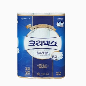 크리넥스 울트라클린 두루마리 휴지 3겹 25m 30롤 비데 화장지