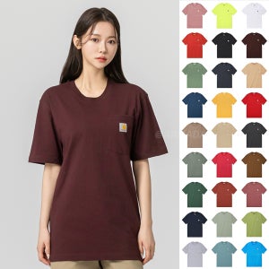 칼하트 K87 워크웨어 포켓 반팔티 면티 (40colors)