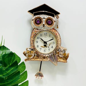 박사 부엉이 큐빅 벽시계 인테리어 소품 풍수지리 집들이 개업식 선물