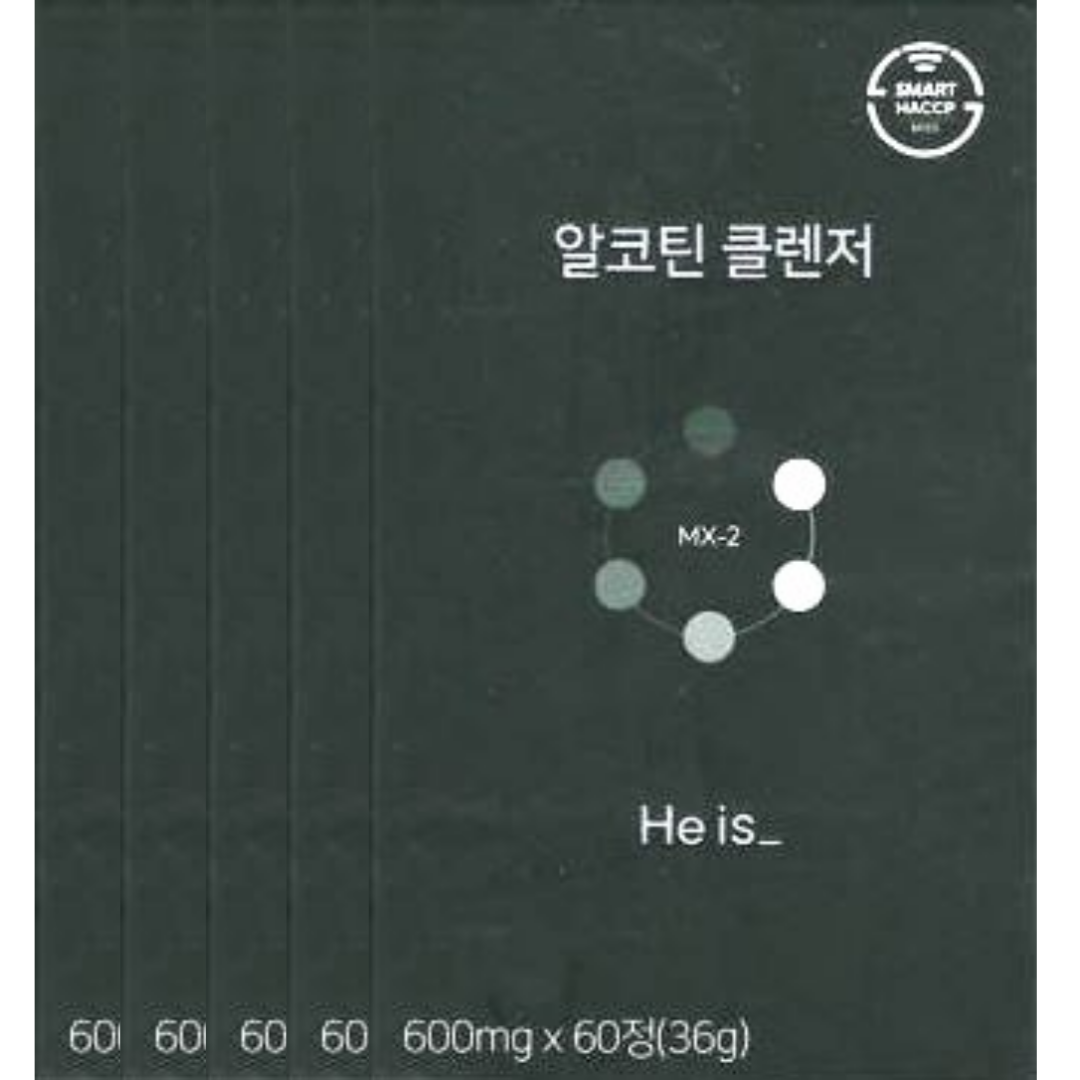 <b>히이즈</b> 흡연 <b>음주</b> 클렌징 알코틴 클렌저 클렌져 600mg x 60정 x 5박스 5개월분