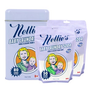 넬리 아기세탁세제 베이비 가루세제 틴 80회 (1kg)+리필형 50회 (726g)x2개