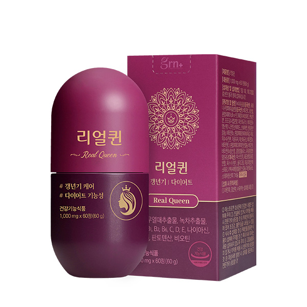 <b>GRN</b> 갱년기영양제 녹차카테킨 리얼퀸 다이어트보조식품 60정(1개월분)