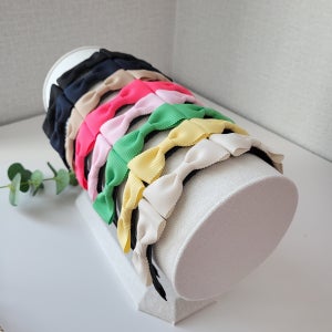 달빛 골지미니리본 머리띠