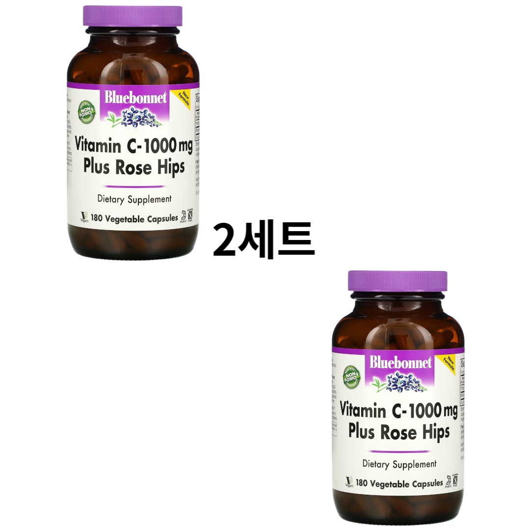 블루보넷 <b>비타민c 플러스 로즈힙 1000mg</b> 180 야채 캡슐 2세트