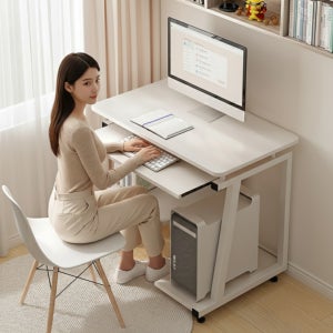 월로덴 1인용 컴퓨터 책상 서랍 키보드 받침판 포함 V244 블랙 700x450