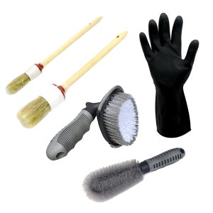 디크로닉 차량용 휠 타이어 브러쉬 4종 + 고무장갑 세트