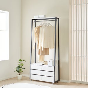 호크 A형 철제 행거 3단 서랍 800 이동식 스탠드 옷걸이 시스템행거