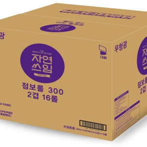 대용량 자연쓰임 무형광 점보롤 화장지 300미터 2겹 16롤