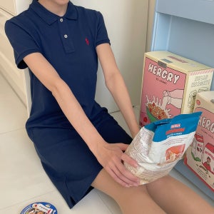 [백화점] 폴로 랄프로렌 여성 메쉬 반팔 PK 원피스 ( 네이비 )