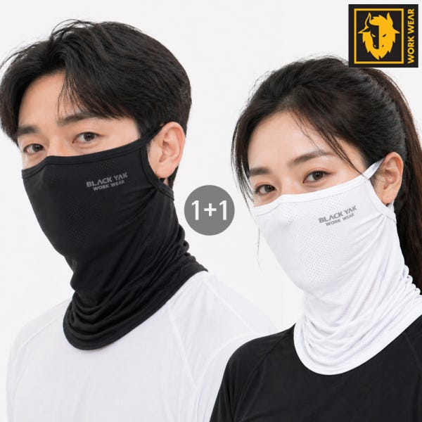 1+1 블랙야크 자외선차단 마스크 골프 러닝 자전거 안면 여름 얼굴햇빛가리개 페이스커버