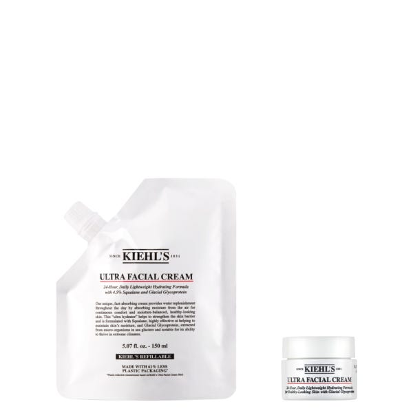 [10G] 키엘 수분크림 리필파우치 150ml 세트 (+수분크림 14ml 추가 증정)