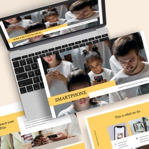 스마트폰 파워포인트 PPT 템플릿 (모바일, 휴대전화, 소셜미디어, 앱, IT)