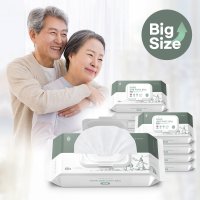 자우버탁 실버용 빅사이즈 물티슈(60매x10개) 도톰 와이드 대형 엠보싱 요양 병원 대용량