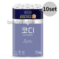 코디 데코앤화이트 롤 화장지 휴지 티슈 30롤 10팩