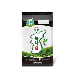 지도표 성경김 녹차 식탁김 재래 조미 도시락김 17g, 1개
