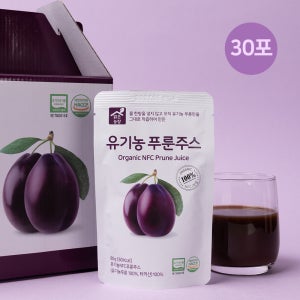 맑은농장 NFC착즙100% 유기농 푸룬주스 80ml,30포 임산부푸룬주스 딥워터
