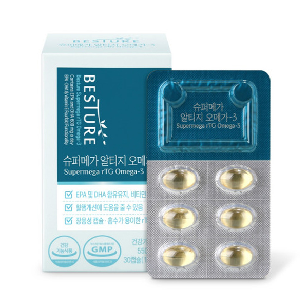 MD정품 베스처 슈퍼메가 알티지 <b>오메가3</b> 15일분 rTG EPA DHA 비타민E