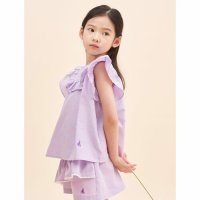 [BEANPOLE KIDS] 여아 시어서커 깅엄 체크 블라우스&헤어슈슈SET 바이올렛 (BI3465G01S)