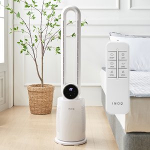 Inoq 저소음 고성능 BLDC모터 무드등 타워형 날개없는선풍기 리모컨형/써큘레이터 선풍기