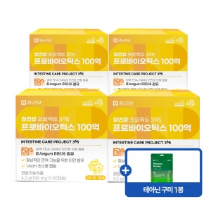 종근당 장건강프로젝트365 프로바이오틱스 100억유산균 30캡슐, 4개