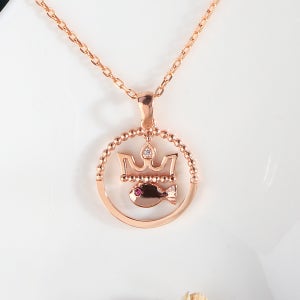물고기 왕관 펜던트 데일리 목걸이 각줄 3푼 체인 행운 14K 18K 엄마 선물