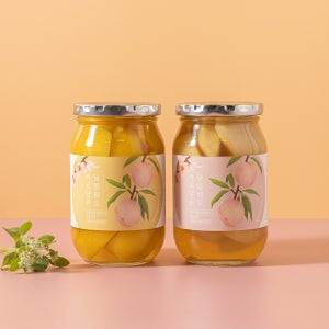더오담 바로담은 달콤 백도+황도(450g) 국내산 수제 복숭아병조림
