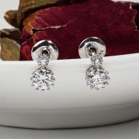 3부 다이아 몬드 귀걸이 랩 그로운 엘리스 14K 18K 결혼 예물 선물 세트