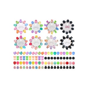 돌리타이 컬러 캐릭터 미니 집게핀 10개 세트 토끼 하트 플라워 딸기 핀