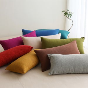 솔리드 수제면 롱 베개 겸 쿠션 커버 30x60 9 color