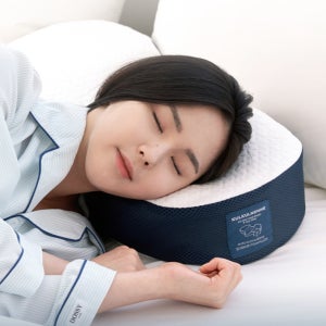 무로 쿨쿨넨네 3D 고밀도 메모리폼 경추 베개, 화이트 + 네이비, 1개
