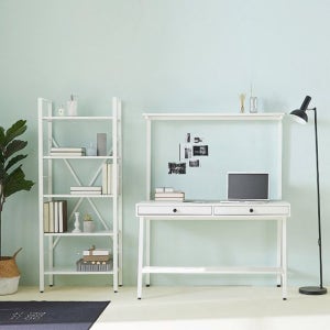 높은선반책상세트1200 일자 화이트컴퓨터책상 이케아 베스트리뷰 선물