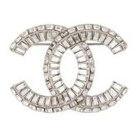 Chanel 샤넬 Strass CC Brooch Silver106511