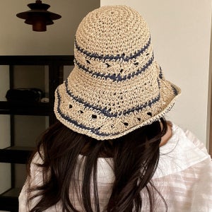 알로하 밀짚 뜨개 여성 와이어 밀짚 버킷햇 벙거지 여름 모자