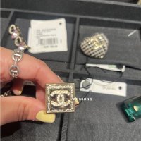 샤넬 메탈 스트라스 스퀘어 반지 CHANEL RING