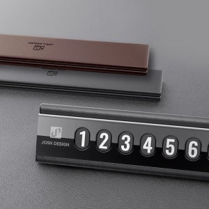 가죽 레더 주차 전화번호판 안심 알림판 자동차 신차 세차 선물 블랙