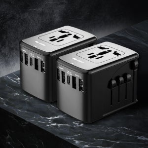 일본 콘센트 110v 어댑터 유럽 스위스 여행용 어댑터 돼지코 파우치 세트 블랙