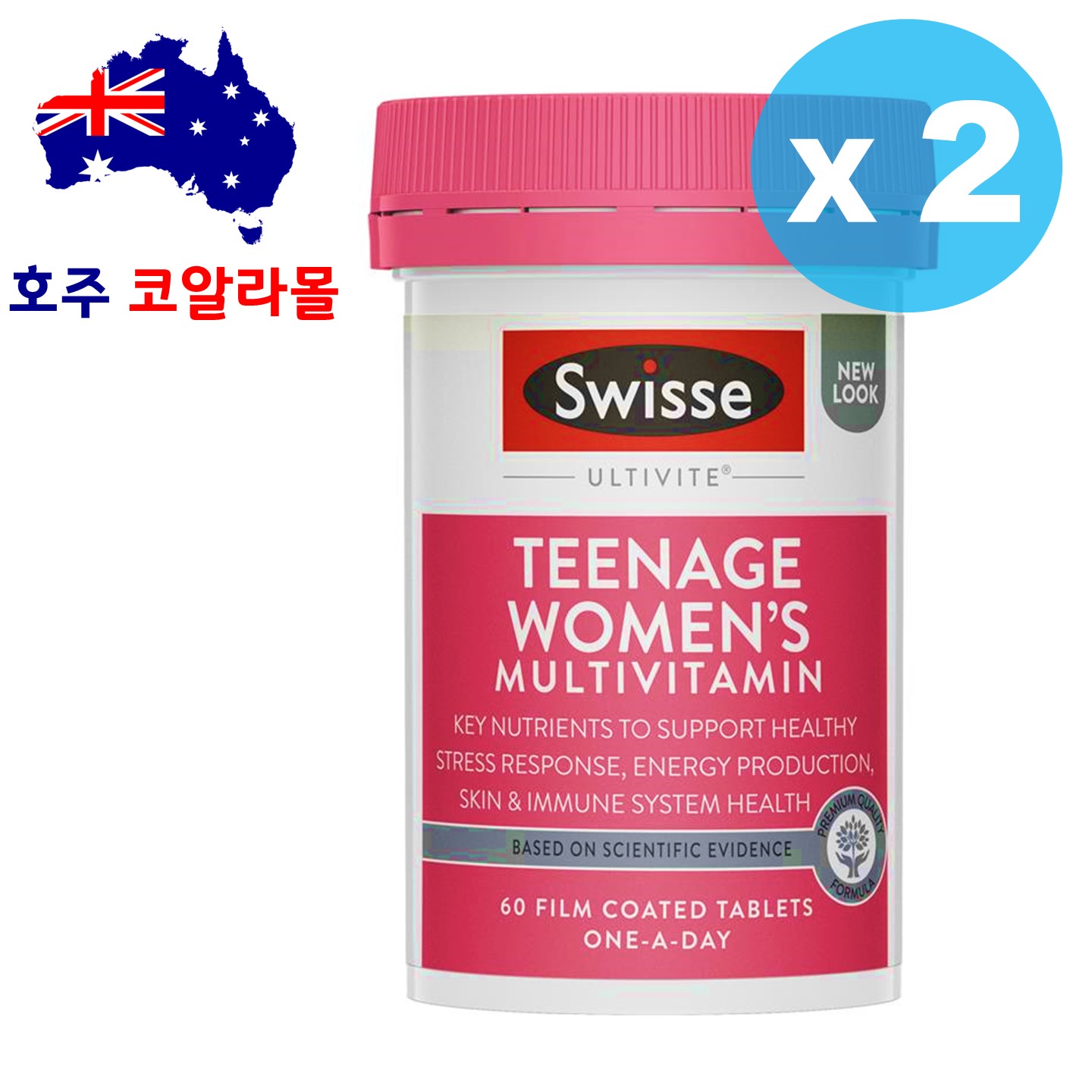 호주직구 <b>스위스</b> 틴에이지 청소년 여성 멀티비타민 60정 2개 Swisse Teenage