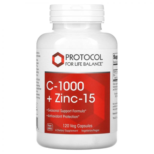 프로토콜 <b>C-1000</b> 아연 <b>징크</b> Zinc -<b>15</b> 120정 비건