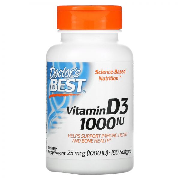 닥터스베스트 비타민 <b>Vitamin D3</b> 25mcg 1000IU 180 소프트젤