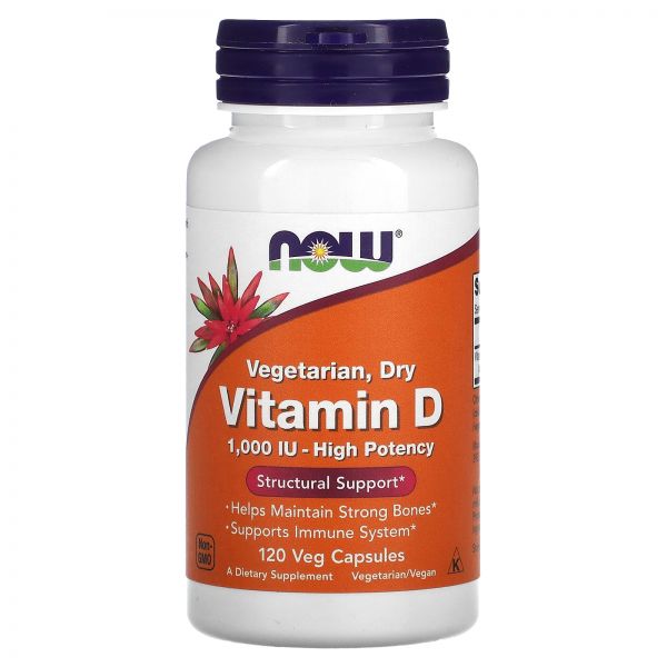 나우푸드 비건 Dry 비타민 <b>Vitamin D</b> 1000IU 120정