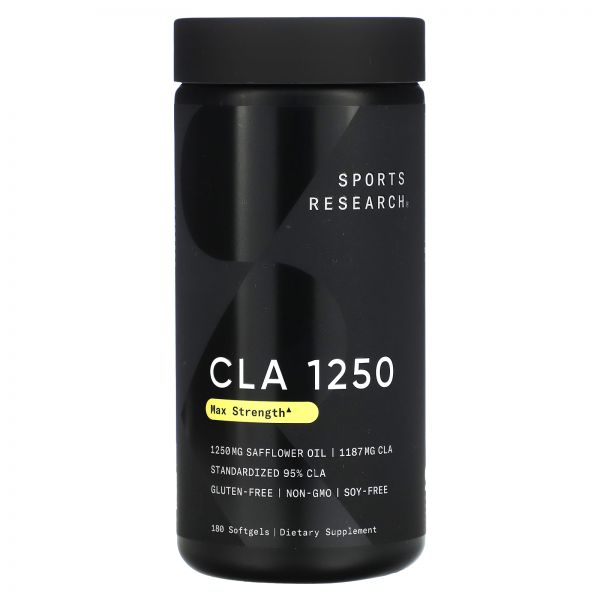 스포츠리서치 <b>공액리놀레산</b> CLA 1250 Max Potency 1250mg 180 소프트젤