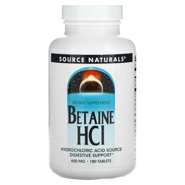 소스내추럴스 베타인 Betaine HCl 650mg 180정