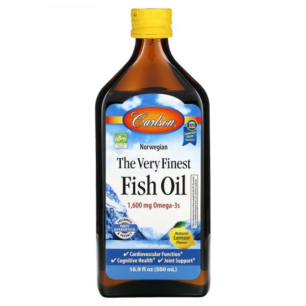 칼슨 노르웨이 The Very Finest Fish Oil <b>레몬</b> <b>1600mg 500ml</b>