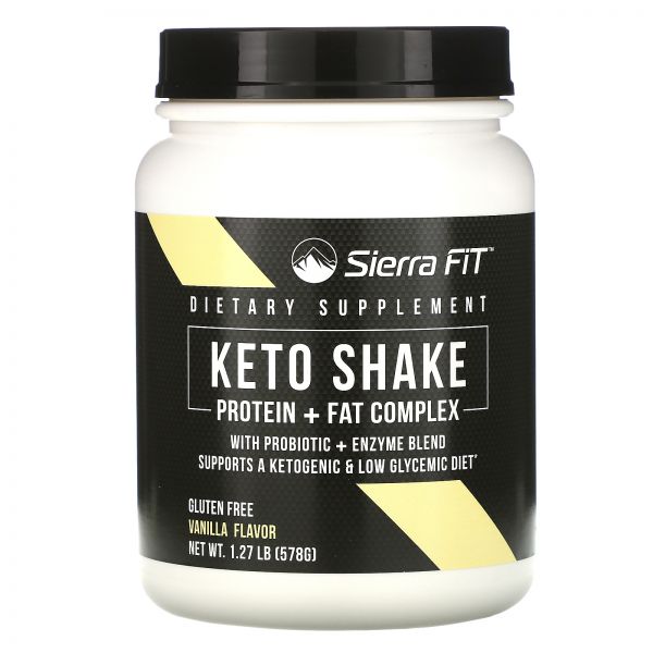 <b>Sierra Fit</b> Keto 케토 쉐이크 바닐라 맛 1.27lbs 578g