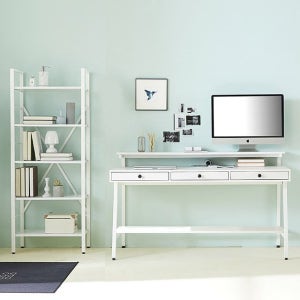 낮은선반책상세트1500 철제편수책상세트 초등학생 화이트스틸 컴퓨터 이케아 베스트리뷰 선물