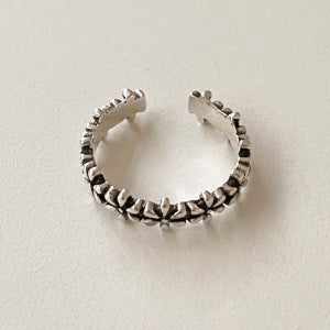 [무배] 실버925 유화 엔틱 플라워 꽃반지 실버 오픈링