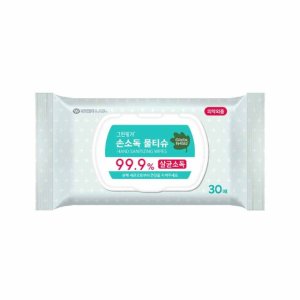 유한킴벌리 그린핑거 손소독 물티슈 캡형 30매 1개