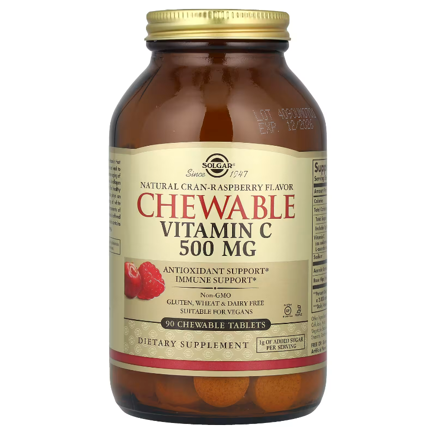 솔가 <b>츄어블 비타민C 크랜라즈베리</b>맛 500mg 90정