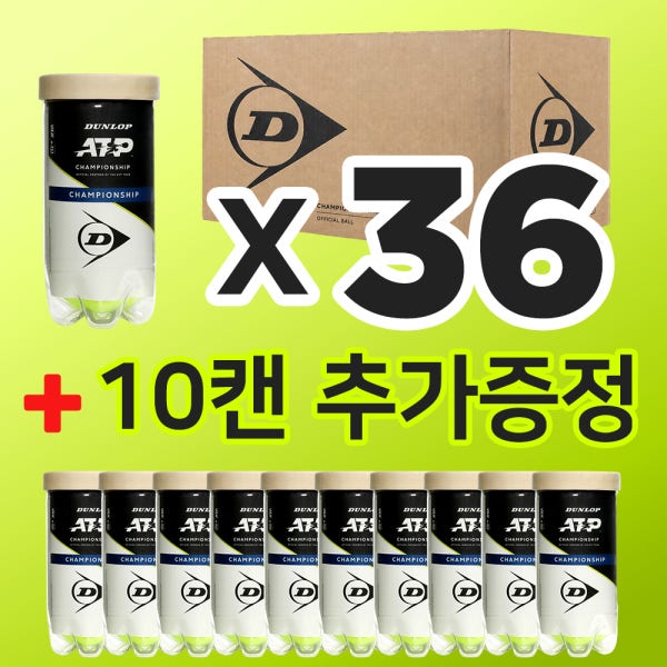 (당일/새벽배송) 36캔 던롭 테니스공 시합구 ATP 캔볼 72개입, 1개